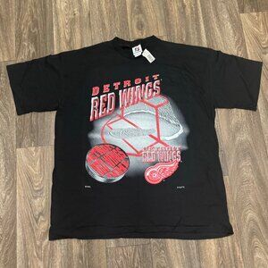 VTG Detroit Red Wings Shirt Men's XXL Black Single Stich 90s NHL Sportswear